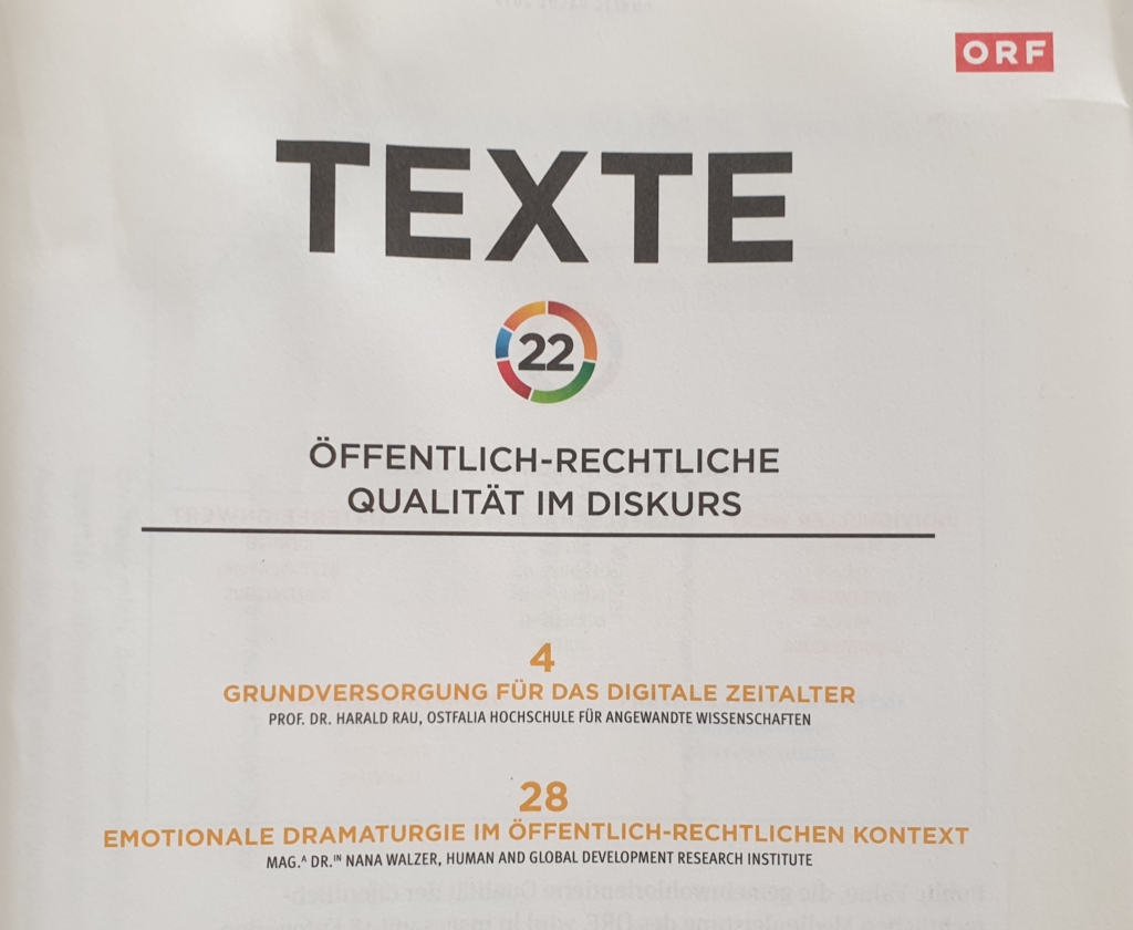 Emotionale Dramaturgie im öffentlich-rechtlichen Kontext – ORF Texte 22, 2019