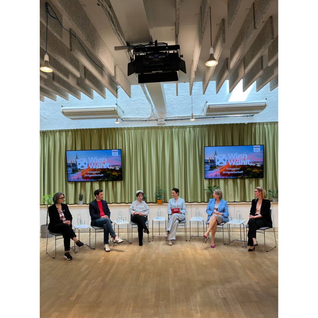 Wien Wählt: Moderation der TV-Diskussion „Zivilgesellschaft & NGO’s in Wien“ auf W24, 20. April 2025